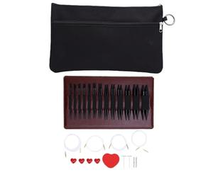 ZLXCAOB Ensembles d'aiguilles à tricoter circulaires interchangeables en aluminium noir pour pull 13 paires 3 mm-10 mm