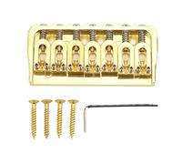 ZLXCAOB Guitare électrique Fixe Pont Court Hardtail 7 Cordes à Travers la Conception du Corps Non Tremolo Doré