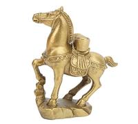 ZLXCAOB Statue de cheval, richesse faite à la main, symbolise la statue de cheval debout en laiton véritable pour décoration de bureau