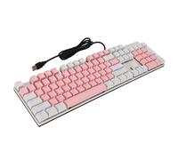 ZLXHDL 104 Key Mechanical RVB Clavier, interrupteurs Bleus, USB Wired, Wearproof et Scratch, 20 Modes d'éclairage pour Les Jeux et l'utilisation du Bureau (Rose Blanc)