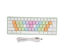 ZLXHDL 61 Touches Clavier mécanique avec rétro-éclairage RVB, Mini-Conception compacte, touchés colorés, câblé pour Les Jeux et Usage de Bureau (Blanc)