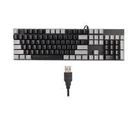 ZLXHDL Clavier de Jeu mécanique à 104 Touches avec 28 Modes de rétroéclairage RVB Interrupteur Bleu Clavier Filaire pour Linux, Plug and Play, ABS Construction (Gris Noir)