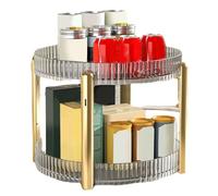 ZLXHDL Organisateur de Maquillage Transparent à 2 Niveaux, Organisateur Multifonctionnel pour Produits de beauté et Accessoires pour Chambre, Salle de Bain et Voyages