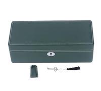 ZLXHDL Porte de montres masculines, 4 emplacements pour montres en cuir, emplacements verts en microfibre, horloges mécaniques élégantes et bijoux, organisateur de voyage pour la maison