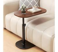 ZLXHFFH Petite table d'appoint en forme de C - Table basse coulissante - Hauteur réglable à 360 ° - Ovale - 40-80 cm - Table basse - Table de salon réglable en hauteur - Canapé mobile - Table