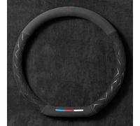 ZLxsmy Daim Couvre Volant Voiture pour BMW 5er M5 E60 E61 F07 F10 F11 F18 F90,Protecteur de Volant,Antidérapant, Respirant, Fibre de Carbone, élastique,B/D-2