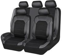 ZLxsmy Housses de siège de Voiture en Cuir pour Dacia Duster Prestige, Housses de siège imperméables et résistantes, Full Set (Black + Grey)