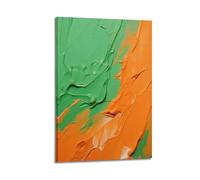 ZlXXYZ Affiches murales modernes sur toile d'art familial - Poster vert - Orange Peinture décorative créative et abstraite - 40 x 60 cm - Style cadre