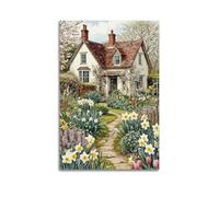 ZlXXYZ Affiches murales modernes sur toile - Poster de voyage - Jardin chalet - Belle vue - Décoration de campagne - 40 x 60 cm - Style sans cadre