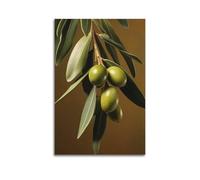ZlXXYZ Impression sur toile de salon - Motif de plantes - Branche d'olivier verte - Décoration naturelle - 30 x 45 cm - Style sans cadre