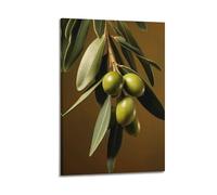 ZlXXYZ Impression sur toile de salon - Motif de plantes - Branche d'olivier verte - Décoration naturelle - 40 x 60 cm - Style cadre