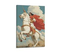 ZlXXYZ Impression sur toile murale moderne - Affiche religieuse - St. George cheval, héroïquement solennel et saint - Donnez de la force spirituelle - 20 x 30 cm - Style cadre
