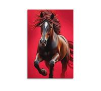ZlXXYZ Impression sur toile murale moderne - Motif cheval au galop - Décoration dynamique - 40 x 60 cm - Style sans cadre