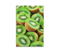 ZlXXYZ Impression sur toile murale pour salon - Poster de plantes - Kiwis en tranches sont disposés - Texture fraîche naturelle - Affiche décorative - 40 x 60 cm - Style sans cadre