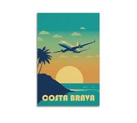 ZlXXYZ Impression sur toile pour décoration murale moderne - Costa Brava - 30 x 45 cm - Sans cadre