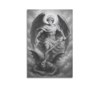 ZlXXYZ Impression sur toile pour décoration murale moderne de bureau familial, affiche religieuse L'épée de la justice de l'ange Michael 60 x 90 cm sans cadre