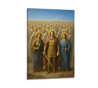 ZlXXYZ Impression sur toile pour décoration murale moderne de bureau familial, archanges religieux, 40 x 60 cm, style cadre