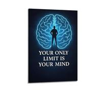 ZlXXYZ Impression sur toile pour décoration murale moderne de bureau familial - Inspiration Your Only Limit Is Your Mind 40 x 60 cm - Style cadre