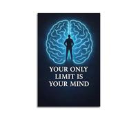 ZlXXYZ Impression sur toile sans cadre pour décoration murale moderne de bureau familial - Inspiration Your Only Limit Is Your Mind 20 x 30 cm