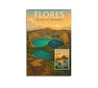 ZlXXYZ Impression sur toile sans cadre pour décoration murale moderne de bureau familial - Paysage de l'île des merveilles de Flores 30 x 45 cm