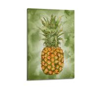 ZlXXYZ Poster sur toile peint à la main pour salon - Aquarelle Ananas Éveil Poésie naturelle Guérison Art décoratif 50 x 75 cm - Style cadre