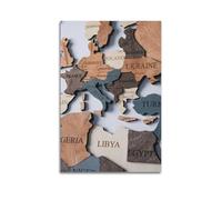 ZlXXYZ Poster sur toile pour décoration murale moderne de bureau familial, carte de l'Europe, 20 x 30 cm, sans cadre