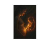 ZlXXYZ Poster sur toile pour décoration murale moderne de bureau familial, famille, mère, enfant, connexion énergétique, 40 x 60 cm, sans cadre