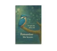 ZlXXYZ Poster sur toile pour décoration murale moderne de bureau familial - Inspiration Remember The Leçon Kingfisher 50 x 75 cm - Style sans cadre