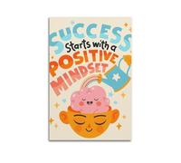 ZlXXYZ Poster sur toile pour décoration murale moderne de bureau familial - Mindset positif et inspirant, réussite, 60 x 90 cm, style sans cadre