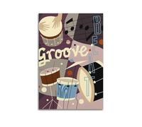 ZlXXYZ Poster sur toile pour décoration murale moderne de bureau familial - Musique Groove Beats 50 x 75 cm