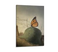 ZlXXYZ Poster sur toile pour décoration murale moderne de bureau familial - Rencontre fantastique entre papillon et créature étrange 40 x 60 cm