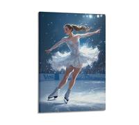 ZlXXYZ Poster sur toile pour salon - Affiche de personnage d'un danseur de glace interprétant les rêves à travers des mouvements agiles - Art décoratif - 20 x 30 cm - Style cadre