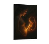 ZlXXYZ Posters sur toile pour décoration murale moderne de bureau familial, famille, mère, enfant, connexion énergétique, 60 x 90 cm, style cadre