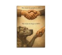 ZlXXYZ Posters sur toile pour décoration murale moderne de bureau familial - Illustration d'art comparaison entre humain et chien, 30 x 45 cm, sans cadre