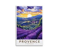 ZlXXYZ Toile murale décorative pour salon - Paysage - Champs de lavande de Provence - 30 x 45 cm - Sans cadre