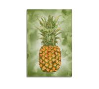 ZlXXYZ Toile murale pour salon - Poster peint à la main à l'aquarelle - Éveil de l'ananas - Poésie naturelle - Guérison - Art décoratif - 30 x 45 cm - Style sans cadre