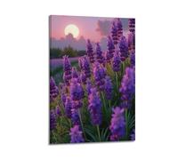 ZLXZPL Europe Peinture murale Art Affiches sur toile Poster créatif Champ de lavande romantique Décoration sur toile fraîche 50 x 75 cm Style cadre