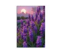 ZLXZPL Europe Peinture murale Art Toile Poster Creative Poster Champ de lavande romantique Décoration sur toile fraîche 20 x 30 cm Sans cadre