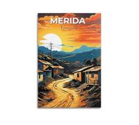 ZLXZPL Impression sur toile de bureau - Poster de la ville de Mérida Venezuela coucher de soleil - Art décoratif - 20 x 30 cm - Style sans cadre