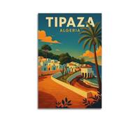 ZLXZPL Impression sur toile de l'Europe - Poster de la ville de Tipaza Algérie - Vue côtière - Art décoratif - 50 x 75 cm - Style sans cadre