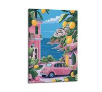ZLXZPL Impression sur toile murale d'Europe, affiche de paysage, affiche de ville, vue sur la mer, 60 x 90 cm, style cadre