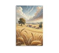 ZLXZPL Impression sur toile murale d'Europe - Paysage - Champ de blé - Paysage - Décoration sur toile fraîche - 20 x 30 cm - Style sans cadre