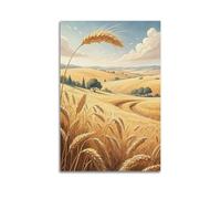 ZLXZPL Impression sur toile murale d'Europe - Poster paysage - Champ de blé - Guérison fraîche - Toile décorative - 40 x 60 cm - Style sans cadre