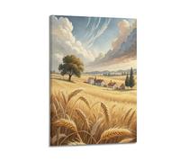 ZLXZPL Impression sur toile murale d'Europe - Poster paysage - Champ de blé - Paysage - Décoration sur toile fraîche - 30 x 45 cm - Style cadre