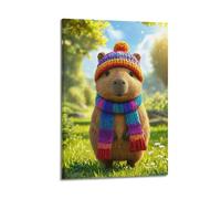 ZLXZPL Impression sur toile murale Europe - Poster animal Capybara en tricot - Art décoratif - 30 x 45 cm - Style cadre
