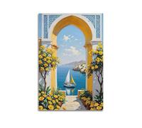 ZLXZPL Impression sur toile murale Europe - Poster de paysage - Vue sur la mer - Art décoratif - 20 x 30 cm - Style sans cadre