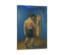 ZLXZPL Impression sur toile pour bureau - Poster de personnage d'un boxeur qui écrit la lutte à travers une figure déterminée - Art décoratif - 50 x 75 cm - Style cadre