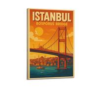 ZLXZPL Peinture murale de bureau - Affiches sur toile - Poster de paysages - Pont du Bosphore d'Istanbul - Décoration Grand Vibe - Peinture de créateur - 20 x 30 cm - Style cadre