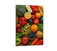 ZLXZPL Peinture murale de bureau - Affiches sur toile - Poster de plantes - Fruits frais - Légumes - Transmettant une vitalité saine - Peinture décorative - 50 x 75 cm - Style cadre