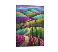 ZLXZPL Peinture murale Europe Affiches sur toile - Poster de paysage coloré - Collines sinueuses - Art décoratif - 50 x 75 cm - Style cadre